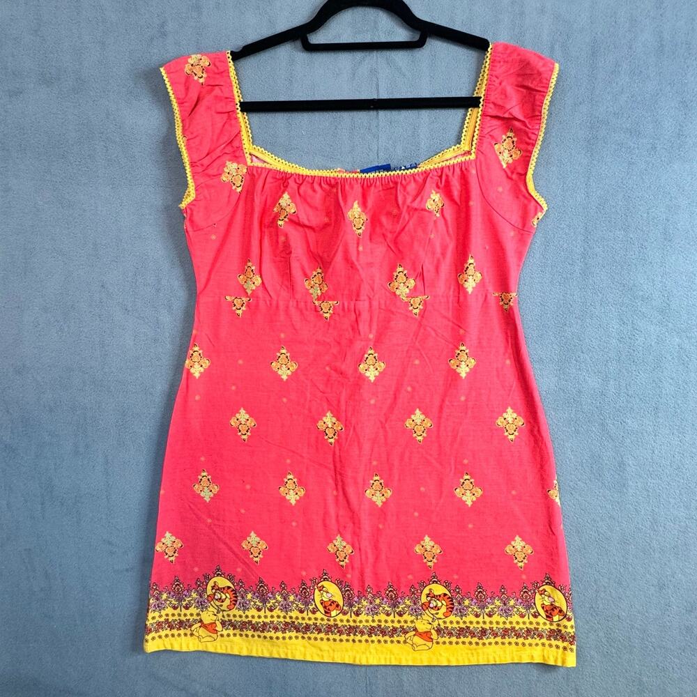 Vtg Disney Winnie The Pooh 100% Cotton Women's Sz XL 90s Dress Tiger Flowers NWT